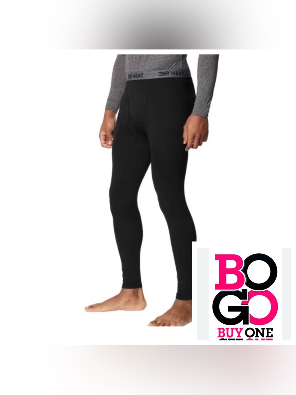 32 Degrees Men's Black Heat Thermal Base Layer Pants Size Small New with tags
